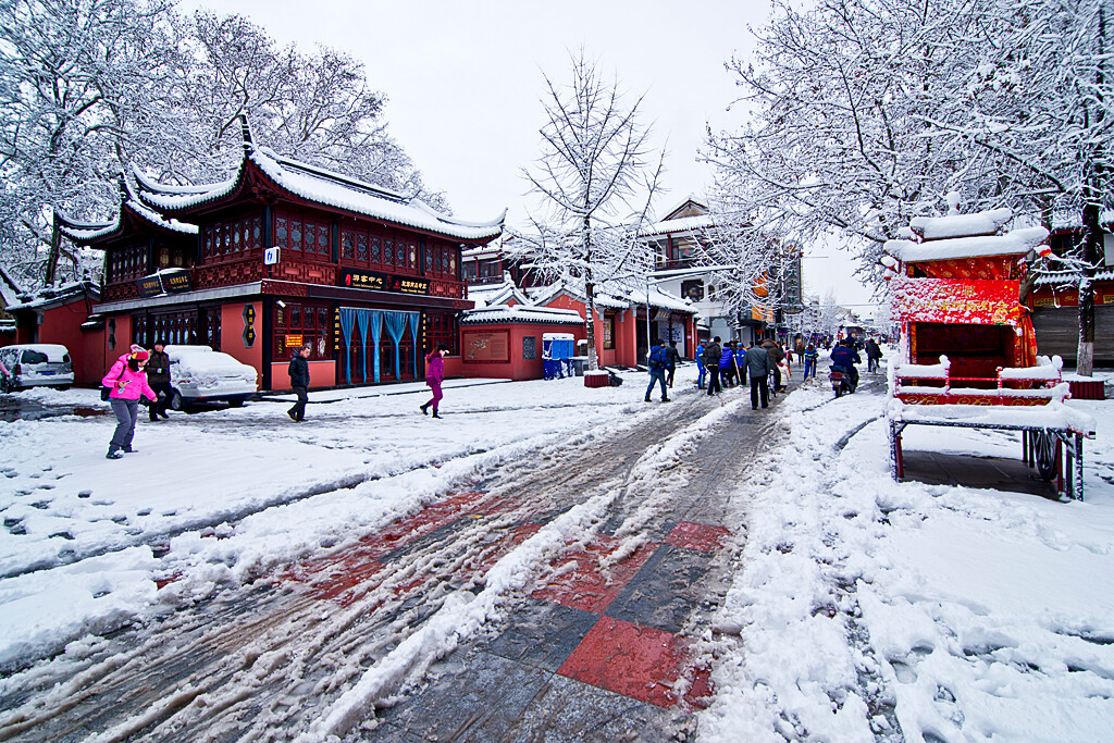南京夫子廟雪景一組